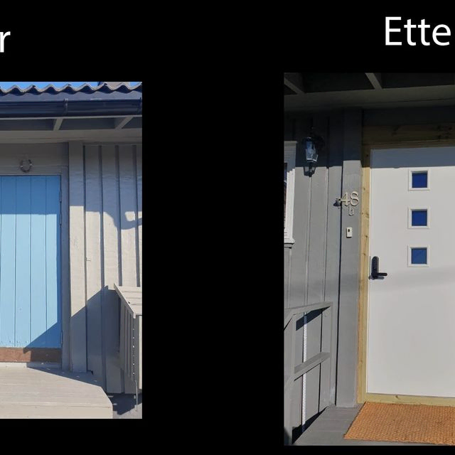 Nymontert dør